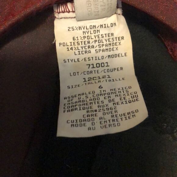 Liz Claiborne Sz 6 Red Shimmery Bodysuit - Picture 8 of 8